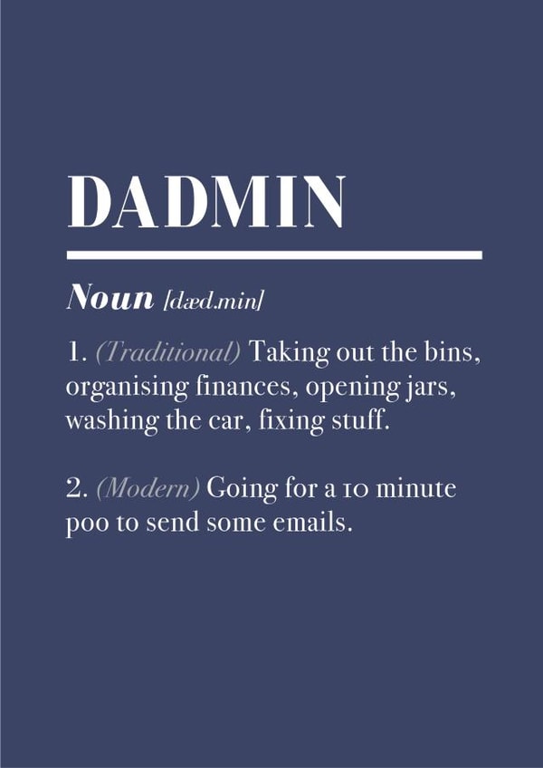 Funny Father's Day Card - Dadmin Dictionary Definition created by Pottsy Prints