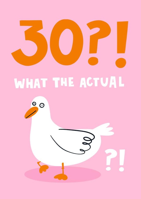 Cheeky Birthday Card - Wtf - 30th - Duck - Pun created by Lucy Maggie Designs