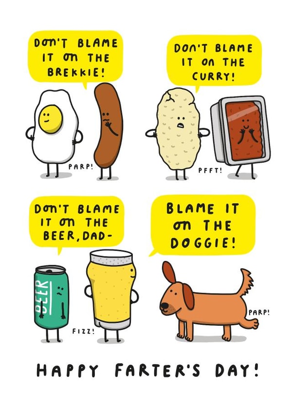 Funny Father's Day Card - Blame It On The Doggie, Dad! created by mungo and shoddy