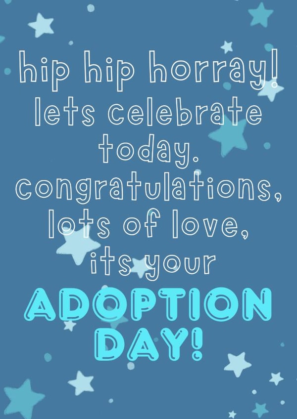 Cute celebration card for a special adoption celebration day created by Becky Grainger