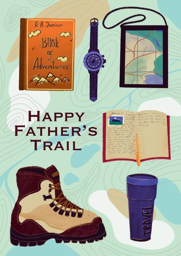 Classic Father’s Day card - Traveler’s stuff - hiking stuff -  Father’s trail created by OsA
