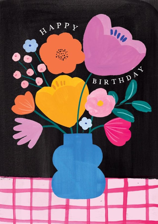 Pretty Floral Birthday Card For Her - Vase Of Flowers | thortful