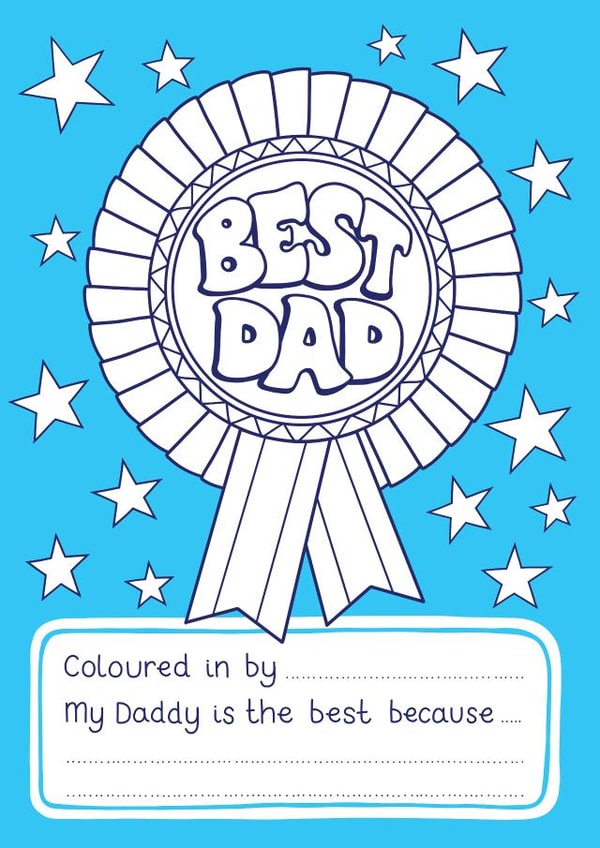 Heartfelt Father’s Day Card - Sentimental - A Best Dad Award Colouring In created by Ellie Newbury