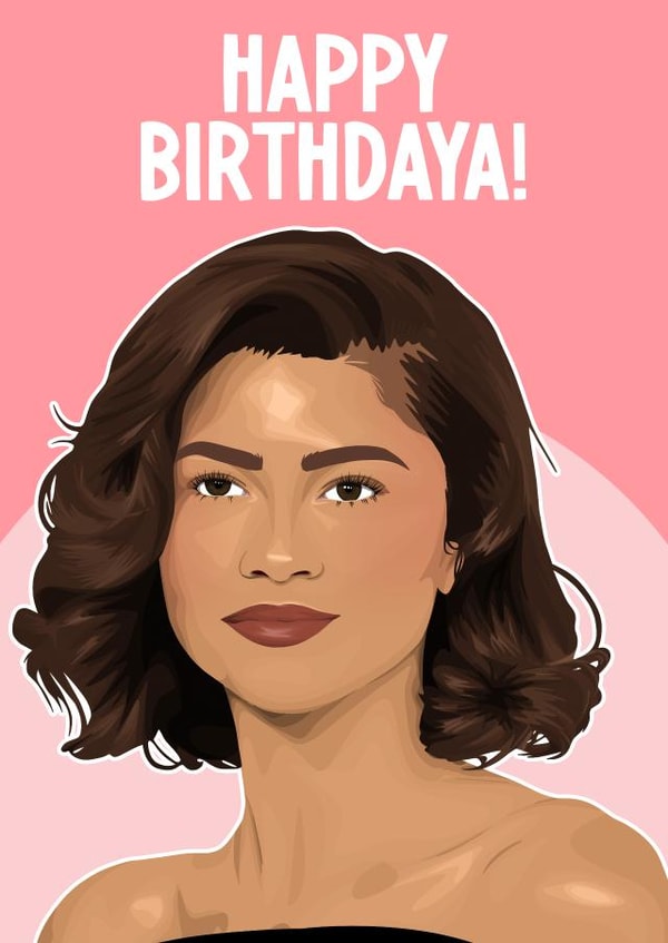Funny Birthday Card - Zendaya Pun - Happy Birthdaya! created by Pink + Pip