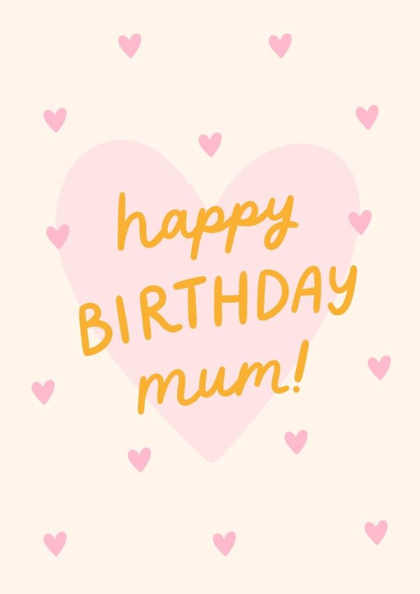 Cute Birthday Card for Mum - Happy Birthday Mum - Sending Birthday Love created by BW Illustrations