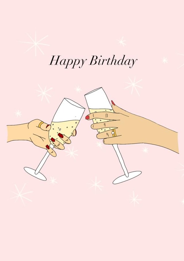 Celebratory birthday card for a friend, complete with Prosecco! created by Phoebe Singer