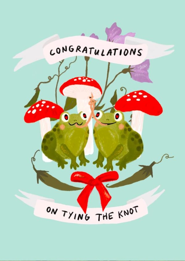 Tie the knot- wedding- frog card created by Rachael Powick