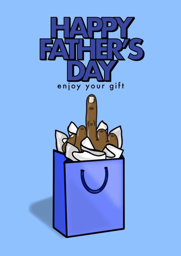 Cheeky Father’s Day Card - Middle Finger Gift Bag created by fyou cards