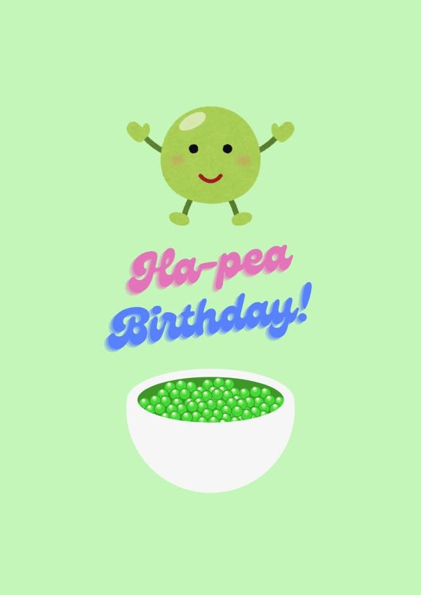Happy Birthday (ha-pea) funny pun card to celebrate an family or friend's day! created by Bethany