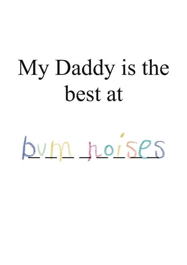Funny Father’s Day card - From The Kids - Bum Noises created by KitRex Designs