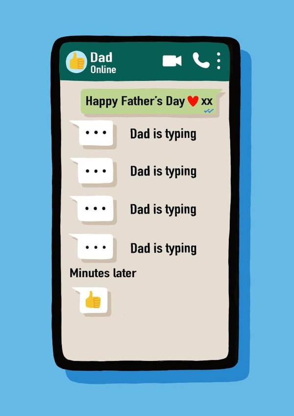 Funny Texting Father’s Day Card - Dad - Texting - Thumbs Up created by Nicola Watson