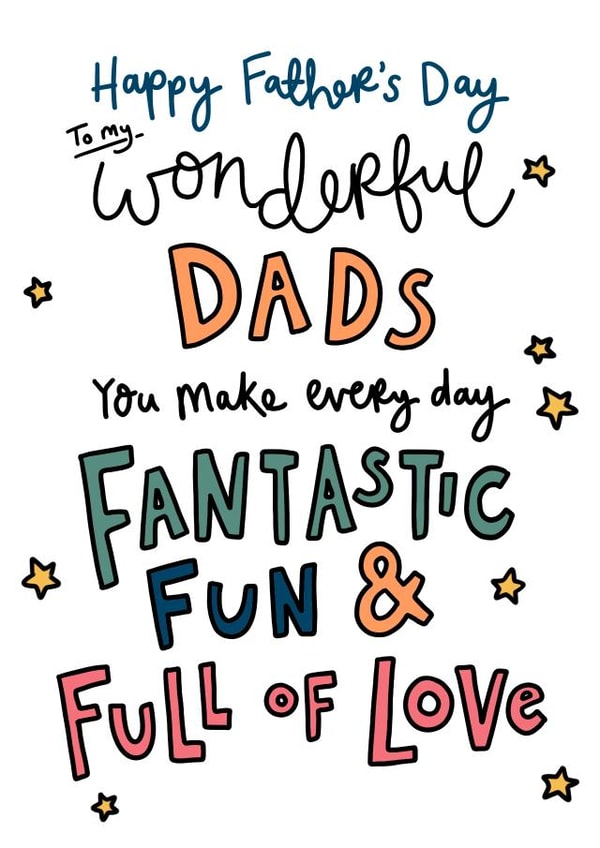 Cute Father’s Day Card For Two Wonderful Dads created by Oops a doodle