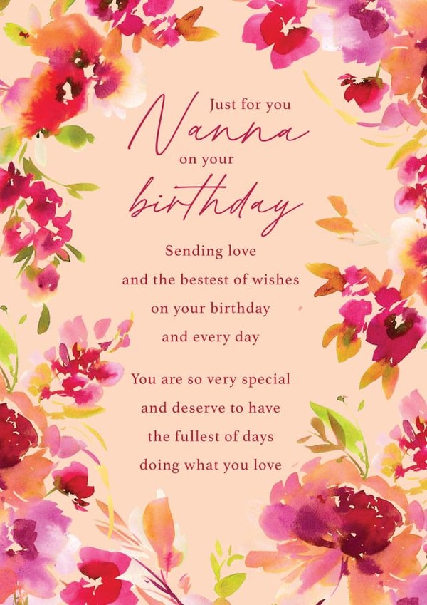 Classic Birthday Card - For Nanna - Painterly Florals created by Rebecca Prinn
