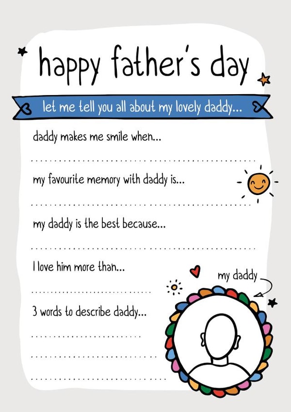 Cute Father’s Day Card - Personalise Fill In The Blanks - From The Kids created by Woody's Design