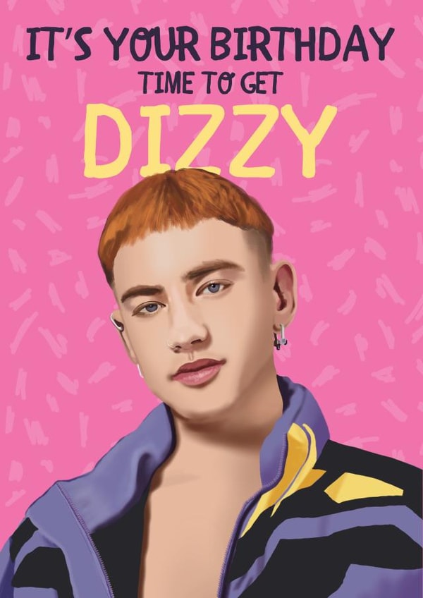 Fun Birthday Card - Olly Alexander - Dizzy - Eurovision created by AbiGoLucky