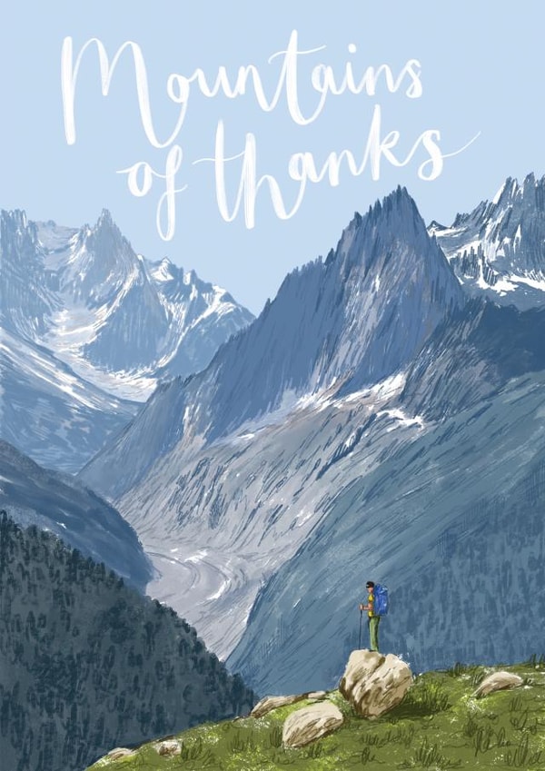 Funny Mountain Thank You Card created by Discover and Draw