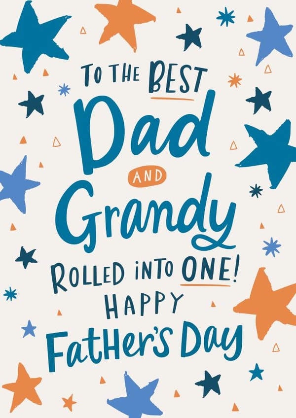 A heart warming Father's Day card for a dad who is also a Grandy- Stars created by Dotty Black