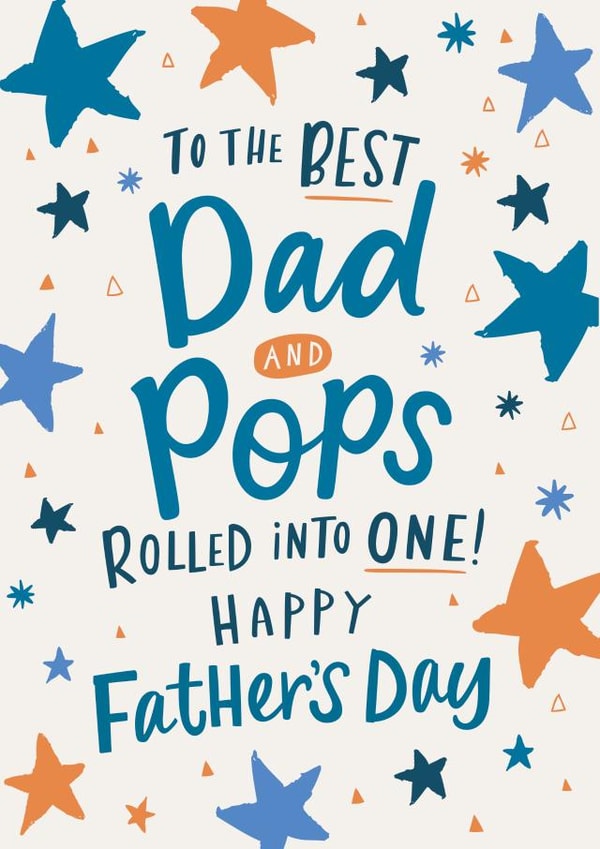 A heart warming Father's Day card for a dad who is also a Pops - Stars created by Dotty Black