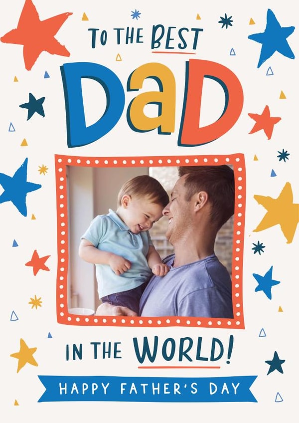Cute Father's Day Photo Card - Best Dad In The World created by Dotty Black