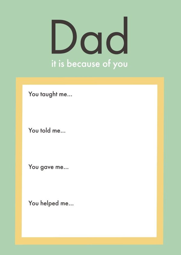 Heartfelt Fathers Day Card - Complete Yourself - Sentimental Because Of You created by Poppy Lane