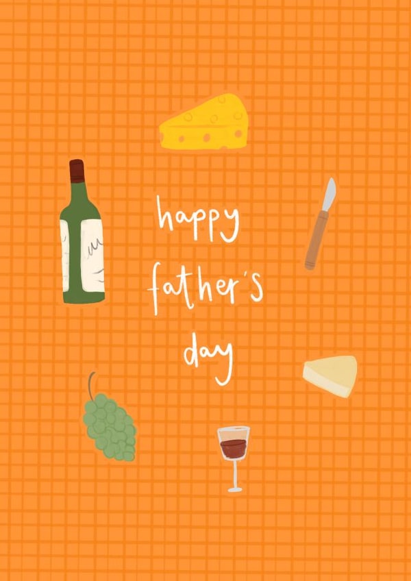 Cute Father's Day Card - Cheese and Wine created by Charley Muttitt