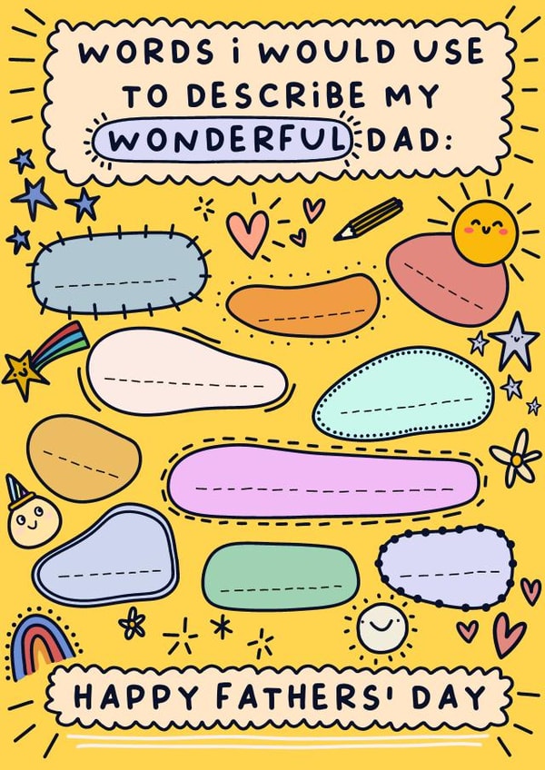 Cute Fathers' Day Card  - Words To Describe My Dad created by Sarah Harding