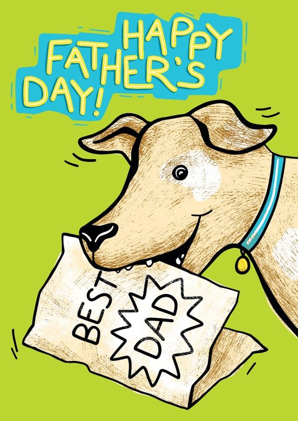 Cute Father’s Day Card - From The Dog - Best Dog Dad created by Ellie Newbury