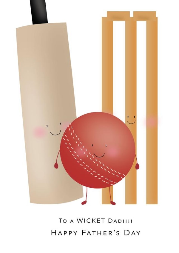 Cute Father's Day Card - Cricket Pun - Wicket created by Susie Thomas
