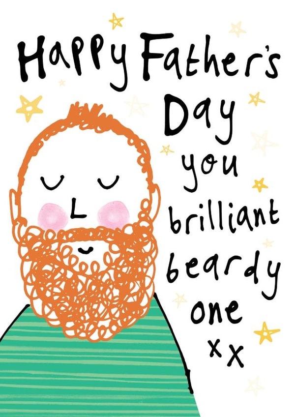 Cute Funny Father's Day Card - Brilliant Ginger Beardy Man - Dad Grandad created by Bow & Bell