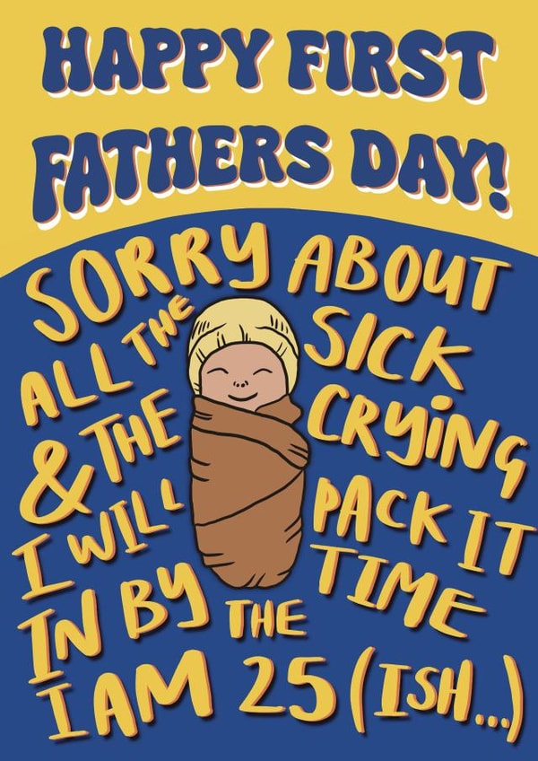 Cute First Fathers Day Card - From the Baby - Happy First Fathers Day created by Childish Ramblings