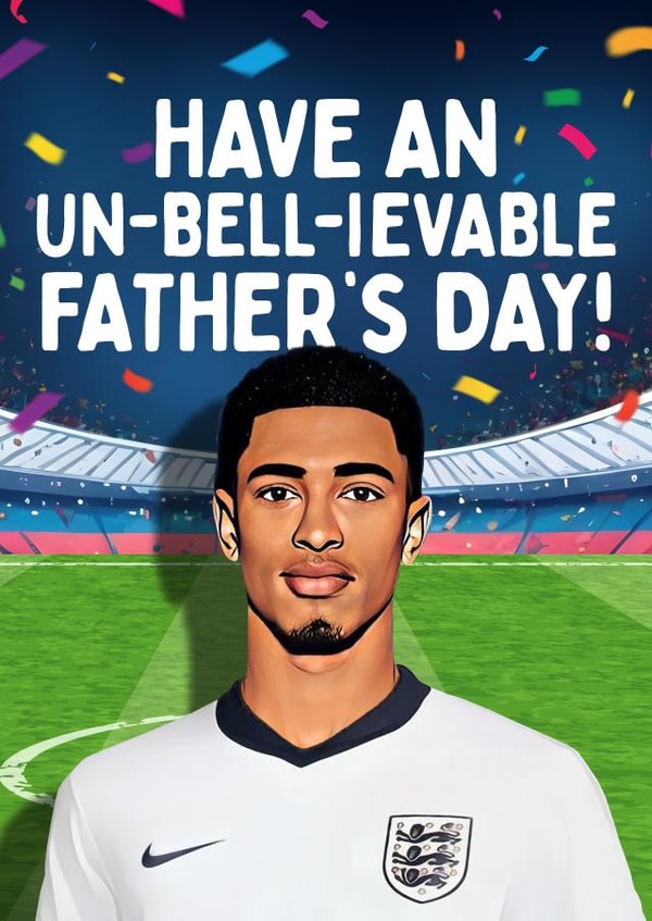 Funny Father's Day Card - England EURO Football - Jude Bellingham Pun created by Mrs Best Paper Co.