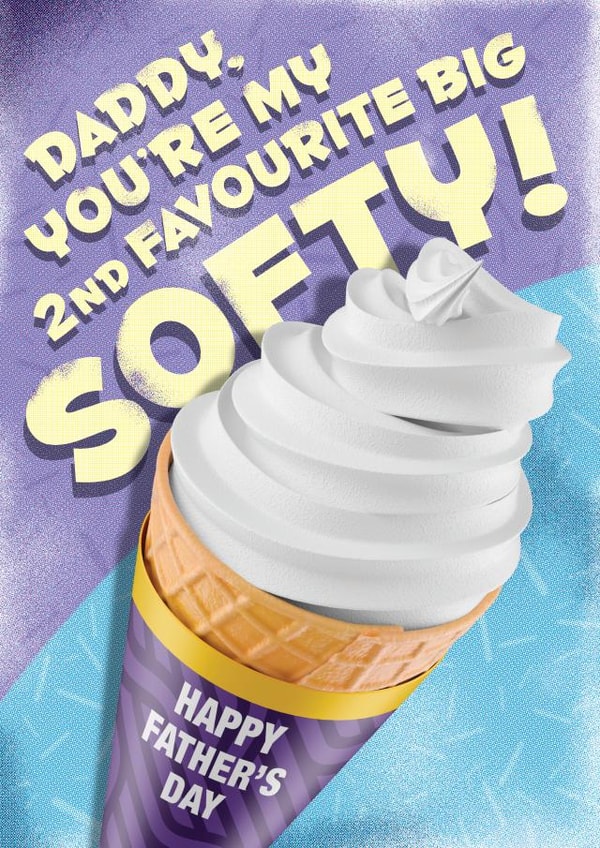 Cheeky Father's Day Card - You're My 2nd Favourite Big Softy! created by Wordplay Design