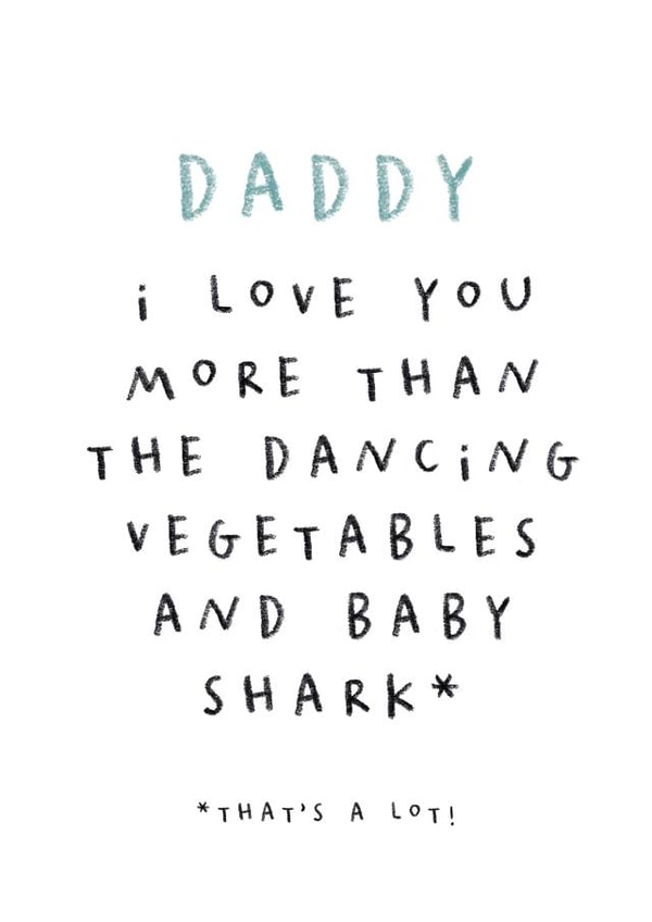 Cute Father's Day Card - From Baby - Baby Shark & Dancing Vegetables created by Paper & Wool