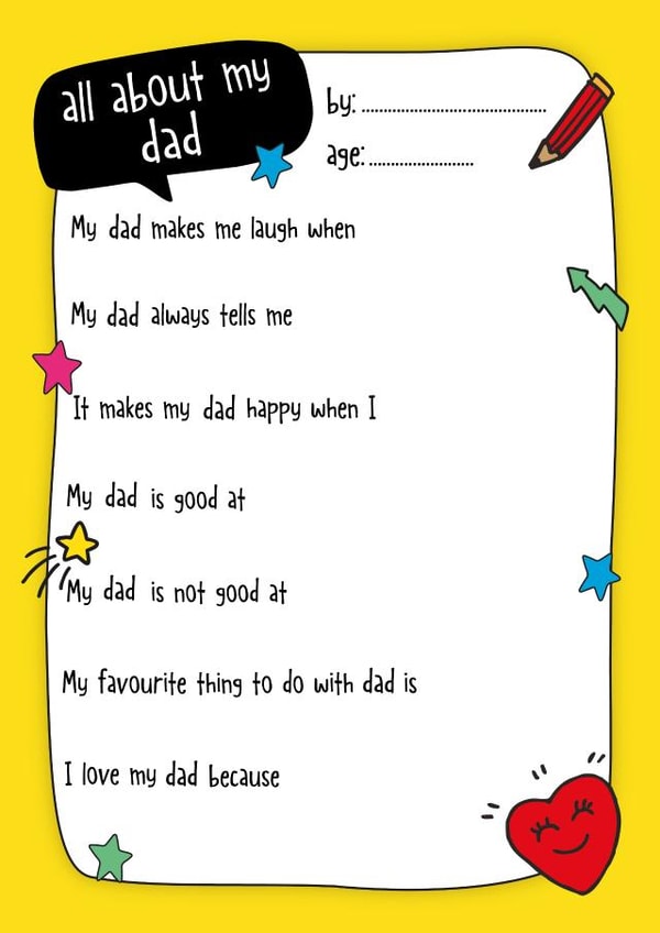 Heartfelt Fathers Day Card - From The Kids - All About My Dad created by Poppy Lane