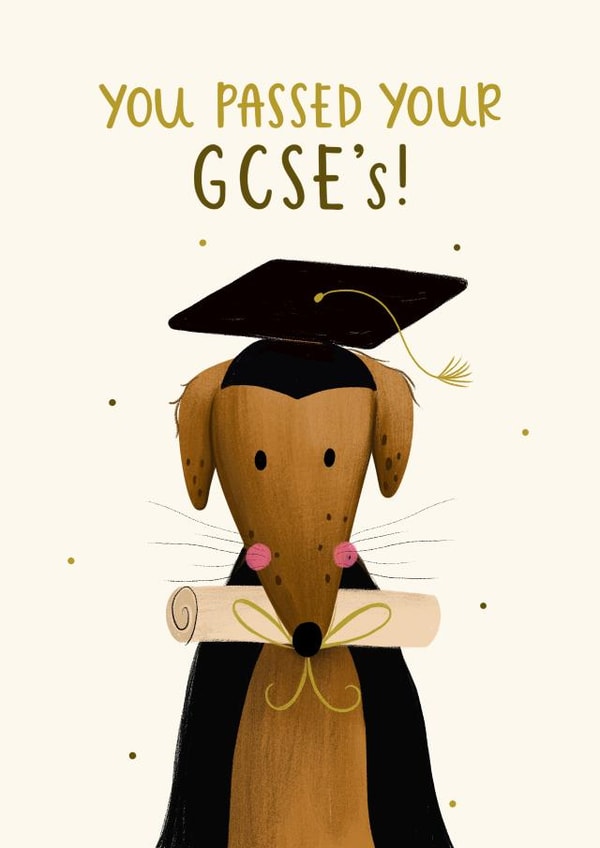 Cute Congratulations Card - GCSE Exam Results - Cute Dog created by Abbie Imagine