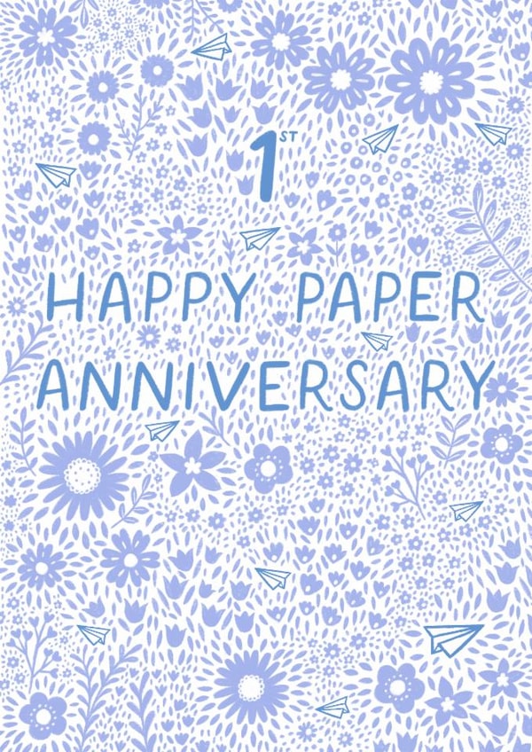 Pretty Anniversary Card - 1st - Paper created by Pear Tree Press