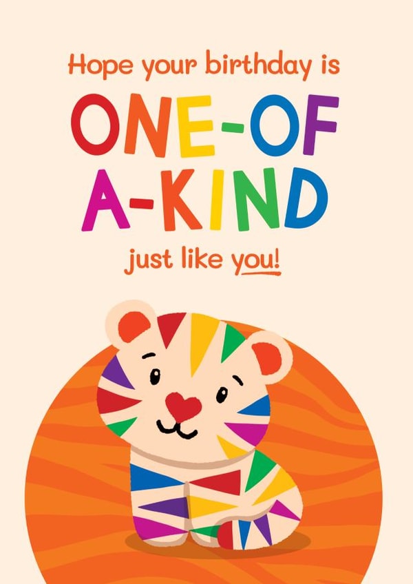 Cute Birthday Card - Rainbow Tiger - Gay Pride created by Bev O'Connor || @oconnordesign