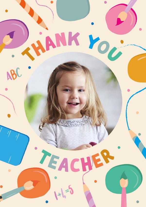 Cute Thank You Card - Teacher created by The Pattern Press
