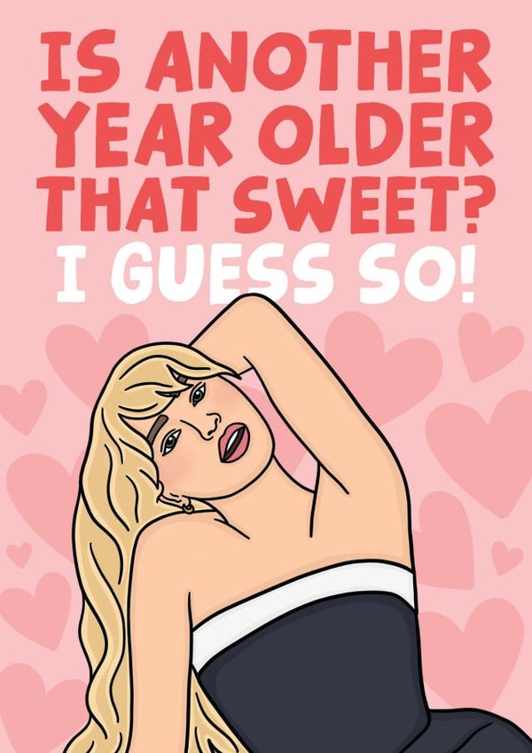 Fun Birthday Card - Sabrina Carpenter - Is Another Year Older That Sweet? created by Studio Doodles