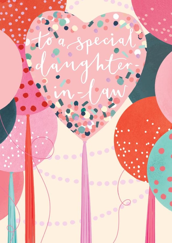Pretty Birthday Card - For Daughter-In-Law - Heart Balloon created by Louise Tiler