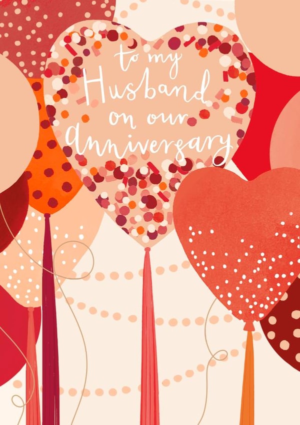 Pretty Anniversary Card - For Husband - Heart Balloons created by Louise Tiler
