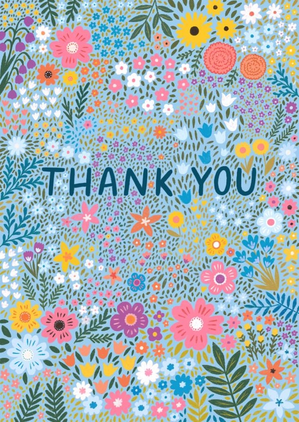 Pretty Thank You Card - Blue Floral created by Pear Tree Press