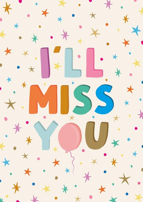 Cute Leaving Card - I'll Miss you created by The Pattern Press