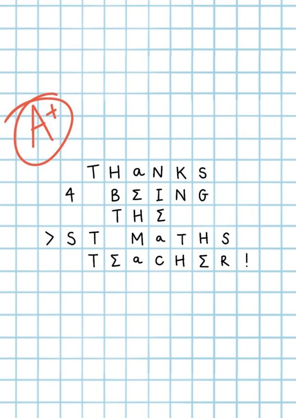 Cute Thank You Card - For Maths Teacher - Maths Symbols created by Jamie Lindsay