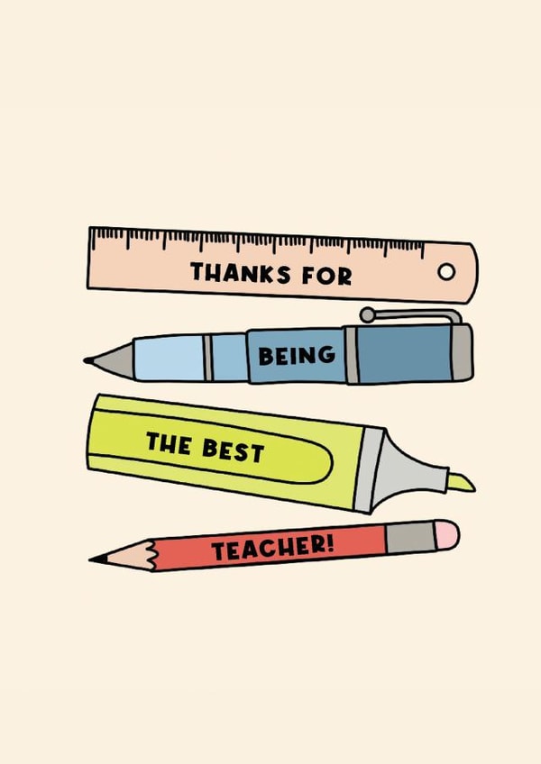 Cute Thank You Card - For Teacher - Stationary created by Jamie Lindsay