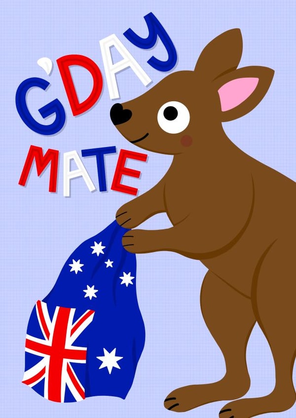 Cute Leaving Card - Kangaroo - Australia Emigration created by Ludicrous Prints
