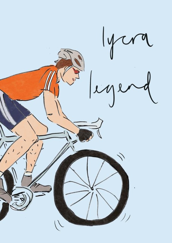 Funny Father's Day/Birthday Card - Bike - Lycra Legend created by Bellynam Studio