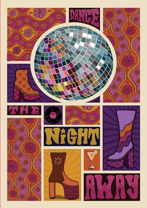 Fun Birthday Card- Disco Ball- Dance The Night Away created by Casey Ann
