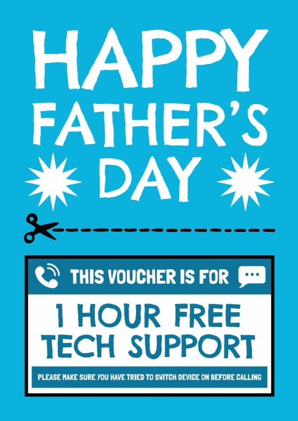 Funny Father's Day Card - Tech Support Voucher created by AbiGoLucky