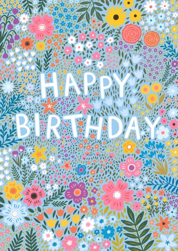 Pretty Birthday Card - For Her - Floral Blue created by Pear Tree Press